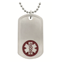 Stainless Dog Tag Red